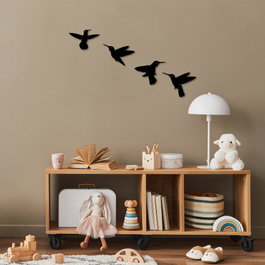 Wallity Birds - 292 Accesorio de Pared de Metal Negro